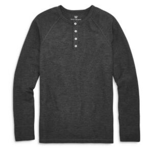 Mack Weldon Shirt - charcoal gray waffle knit Henley